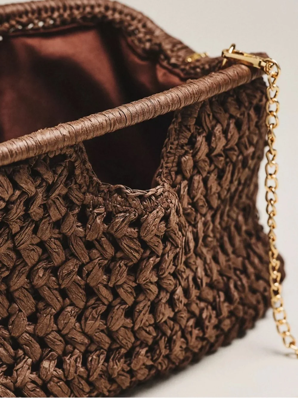 Urban Expressions / Anthopologie  Lani Raffia Clutch NWOT - Brown